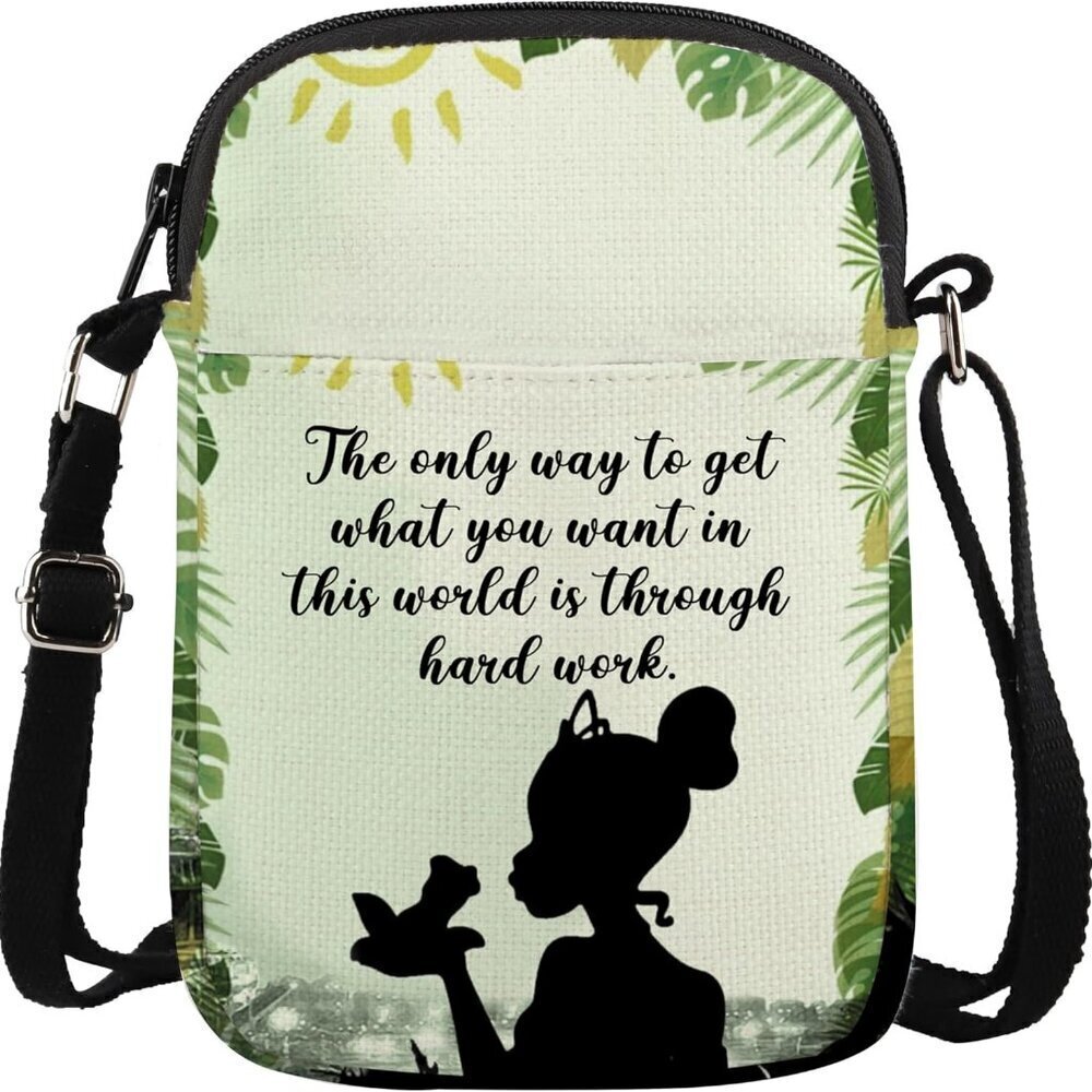 Canvas Crossbody Bag Women Cartoon Frog Gift Wallet Adjustable Strap